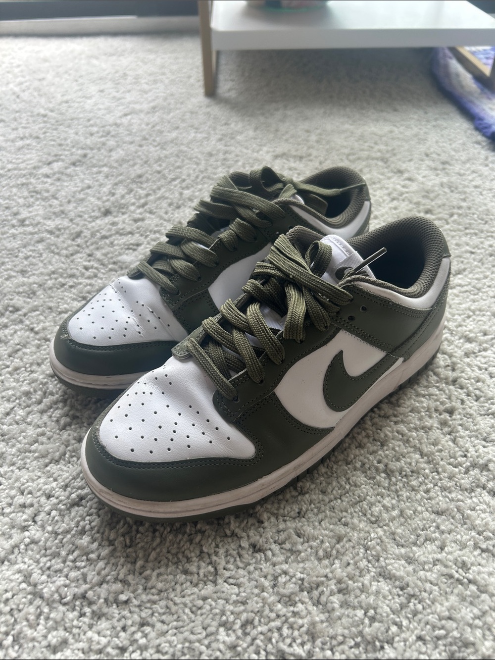 Nike Women's Sneakers White and Olive Green